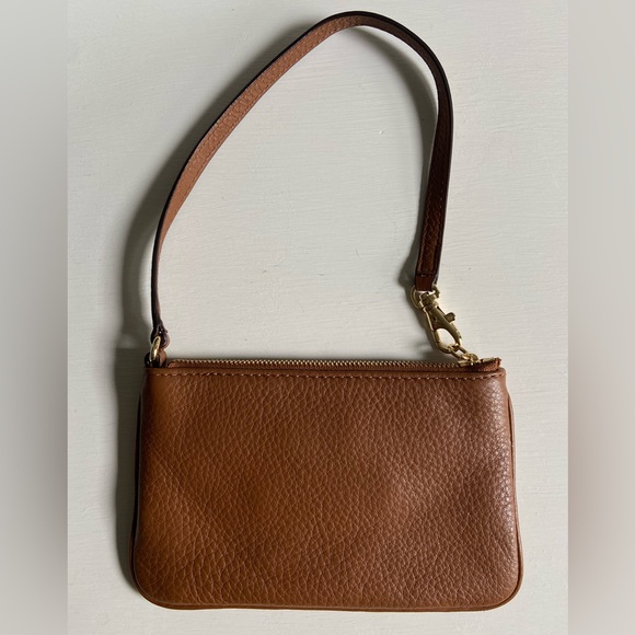 Michael Kors Cognac and Gold Coin Wristlet/ clutch - Picture 2 of 3